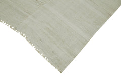 Kendir White Geometric Hemp Handmade Rug 6'2'' x 15'0''