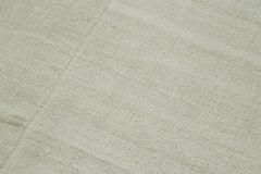 Kendir White Geometric Hemp Handmade Rug 6'2'' x 15'0''