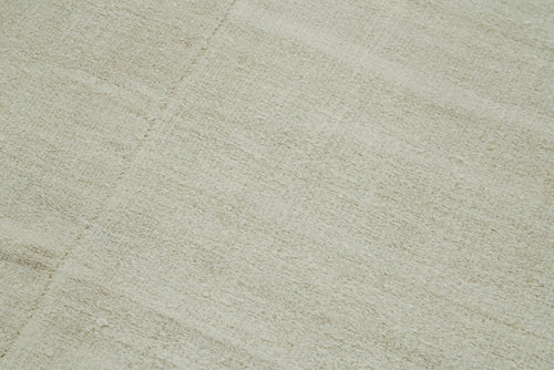 Kendir White Geometric Hemp Handmade Rug 6'2'' x 15'0''