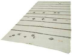 Kendir White Geometric Hemp Handmade Rug 5'10'' x 12'2''