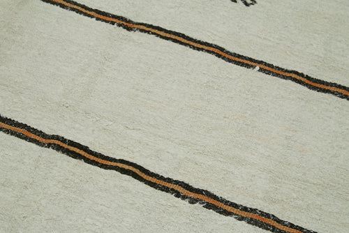 Kendir White Geometric Hemp Handmade Rug 5'10'' x 12'2''