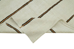 Kendir White Geometric Hemp Handmade Rug 5'10'' x 12'2''