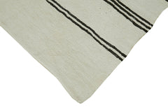 Kendir White Geometric Hemp Handmade Rug 5'11'' x 10'11''