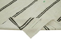 Kendir White Geometric Hemp Handmade Rug 5'11'' x 10'11''