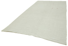 Kendir White Geometric Hemp Handmade Rug 6'5'' x 12'2''