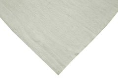 Kendir White Geometric Hemp Handmade Rug 6'5'' x 12'2''