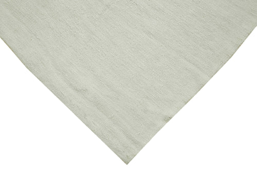 Kendir White Geometric Hemp Handmade Rug 6'5'' x 12'2''