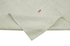 Kendir White Geometric Hemp Handmade Rug 6'5'' x 12'2''