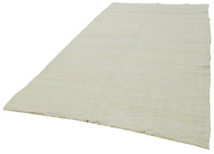 Kendir White Geometric Hemp Handmade Rug 6'1'' x 12'11''