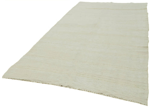 Kendir White Geometric Hemp Handmade Rug 6'1'' x 12'11''