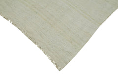 Kendir White Geometric Hemp Handmade Rug 6'1'' x 12'11''