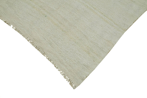 Kendir White Geometric Hemp Handmade Rug 6'1'' x 12'11''