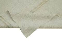Kendir White Geometric Hemp Handmade Rug 6'1'' x 12'11''