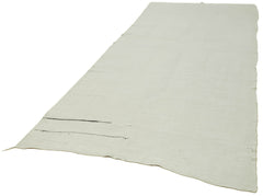 Kendir White Geometric Hemp Handmade Rug 5'5'' x 13'3''