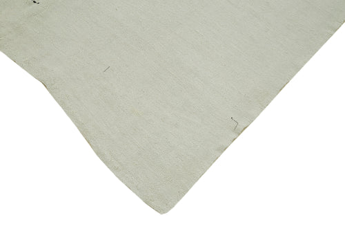 Kendir White Geometric Hemp Handmade Rug 5'5'' x 13'3''