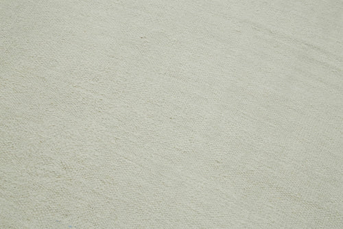 Kendir White Geometric Hemp Handmade Rug 5'5'' x 13'3''