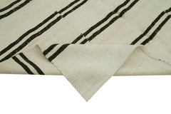 Kendir Beige Geometric Hemp Handmade Rug 6'5'' x 12'8''