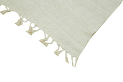 Kendir White Geometric Hemp Handmade Rug 6'9'' x 15'5''