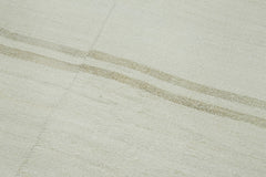 Kendir White Geometric Hemp Handmade Rug 6'9'' x 15'5''