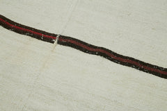 Kendir White Geometric Hemp Handmade Rug 6'6'' x 13'5''