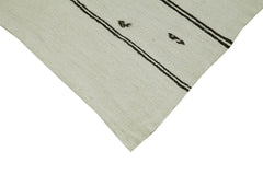 Kendir White Geometric Hemp Handmade Rug 6'0'' x 12'0''