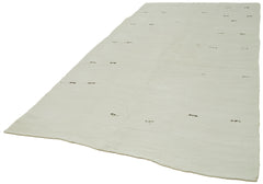 Kendir White Geometric Hemp Handmade Rug 6'2'' x 11'10''