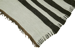 Kendir White Geometric Hemp Handmade Rug 6'11'' x 13'5''