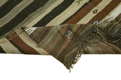 Kendir White Geometric Hemp Handmade Rug 6'11'' x 13'5''