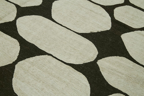 Kendir White Geometric Hemp Handmade Rug 7'10'' x 10'6''