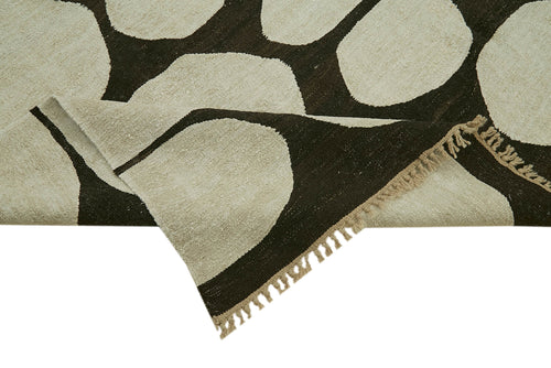 Kendir White Geometric Hemp Handmade Rug 7'10'' x 10'6''