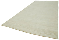 Kendir Beige Geometric Hemp Handmade Rug 7'4'' x 14'8''