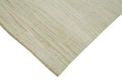 Kendir Beige Geometric Hemp Handmade Rug 7'4'' x 14'8''