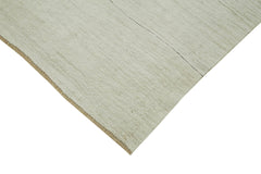 Kendir White Geometric Hemp Handmade Rug 7'4'' x 14'8''
