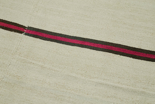 Kendir Beige Geometric Hemp Handmade Rug 6'9'' x 16'2''