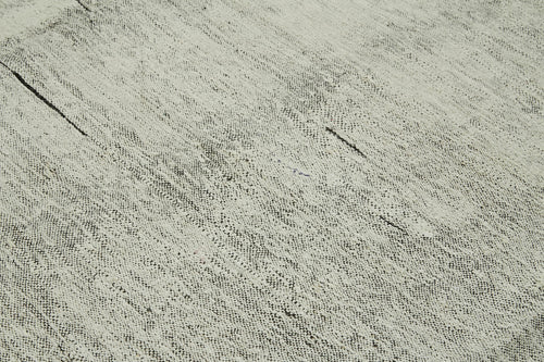 Kendir White Geometric Hemp Handmade Rug 10'7'' x 12'10''