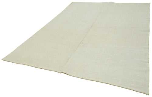 Kendir Beige Geometric Hemp Handmade Rug 6'8'' x 8'11''
