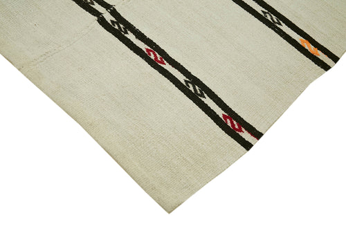 Kendir Beige Geometric Hemp Handmade Rug 6'4'' x 12'4''