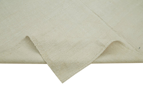 Kendir Beige Geometric Hemp Handmade Rug 6'11'' x 9'7''