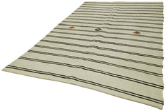 Kendir Beige Geometric Hemp Handmade Rug 6'11'' x 11'6''