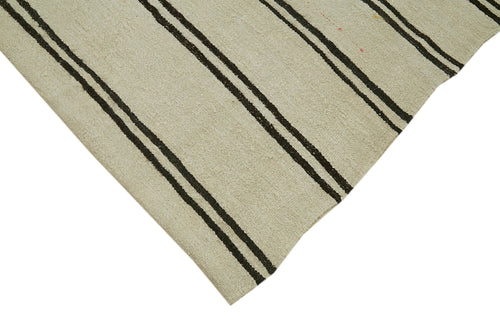 Kendir Beige Geometric Hemp Handmade Rug 6'11'' x 11'6''