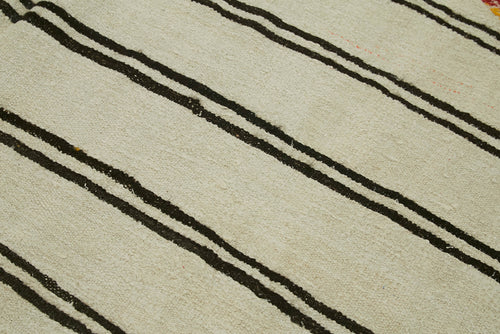 Kendir Beige Geometric Hemp Handmade Rug 6'11'' x 11'6''