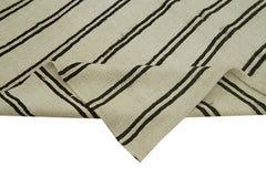 Kendir Beige Geometric Hemp Handmade Rug 6'11'' x 11'6''