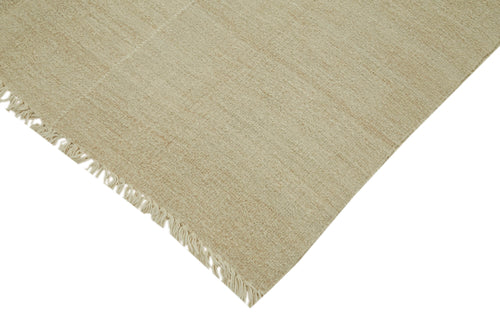 Kendir Beige Geometric Hemp Handmade Rug 5'1'' x 11'6''
