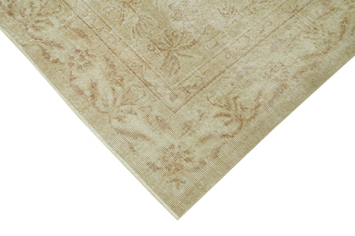Vintage Beige Vintage Wool Cotton Handmade Rug 7'1'' x 10'1''