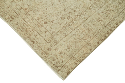 Vintage Beige Vintage Wool Cotton Handmade Rug 7'1'' x 10'4''