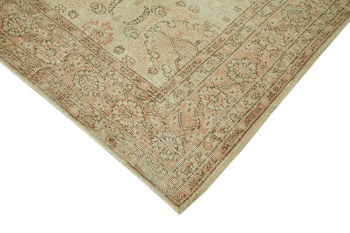 Vintage Beige Vintage Wool Cotton Handmade Rug 6'8'' x 10'7''