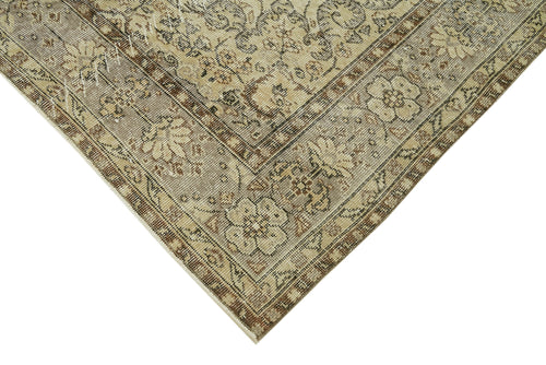 Vintage Beige Vintage Wool Cotton Handmade Rug 6'9'' x 10'10''