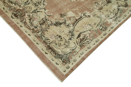 Vintage Beige Vintage Wool Cotton Handmade Rug 6'10'' x 11'1''