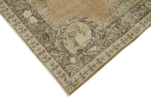 Vintage Beige Vintage Wool Cotton Handmade Rug 6'10'' x 10'4''