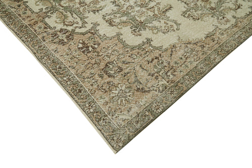 Vintage Beige Vintage Wool Cotton Handmade Rug 6'10'' x 10'9''